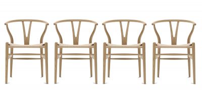 CH24 Wishbone Chair / Y-Chair chaise Chêne savonné 4-er Set Carl Hansen &amp; Søn